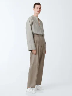 New Studio Nicholson Sperro Tropical Wool Pant Straw Melange