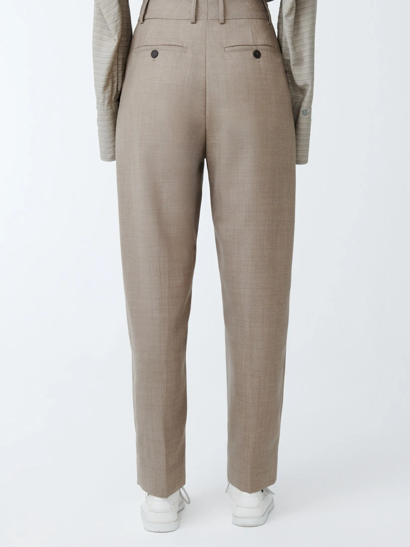 New Studio Nicholson Sperro Tropical Wool Pant Straw Melange