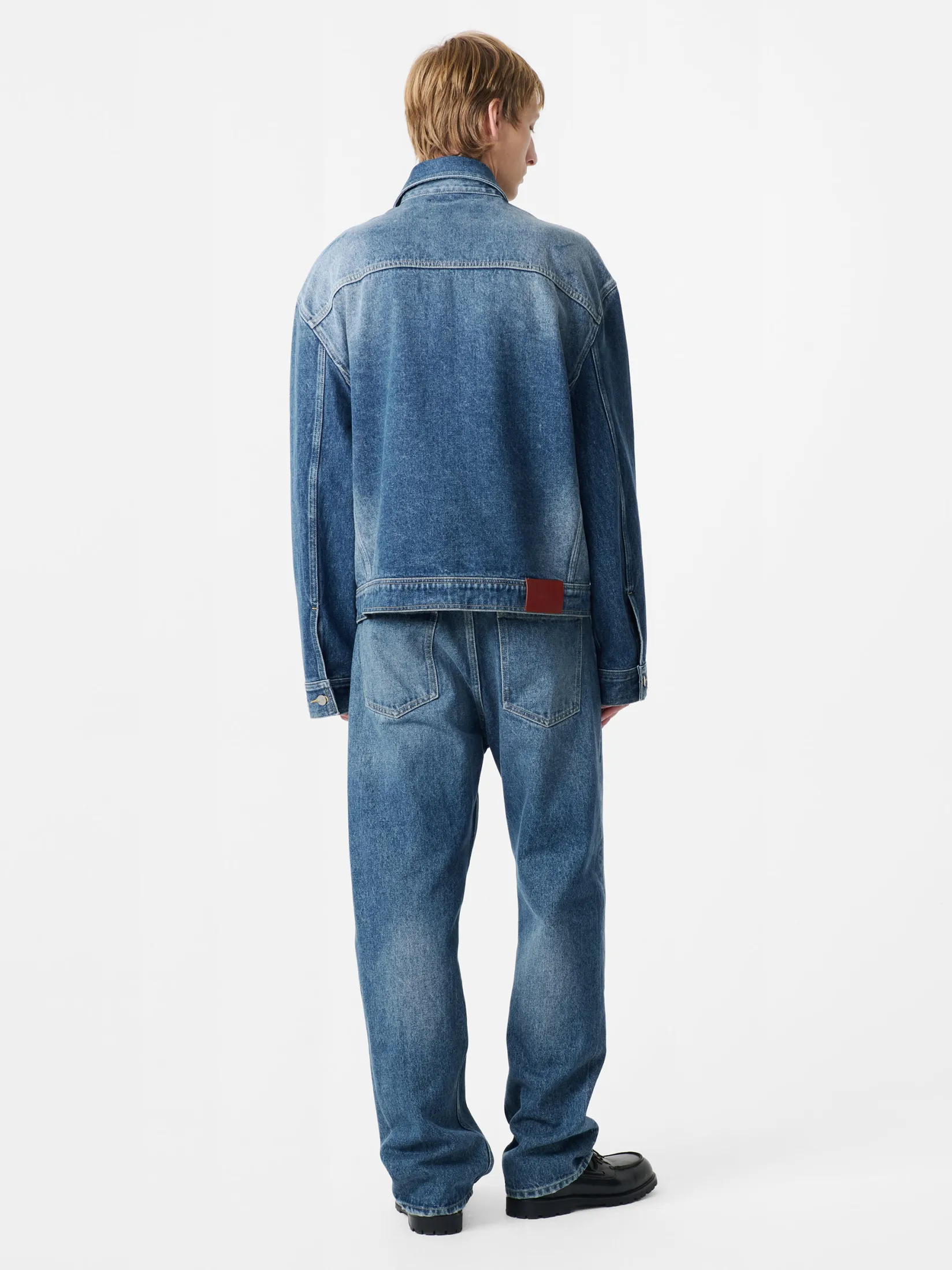 Discount Studio Nicholson Stein Denim Jacket Worn Wash Indigo