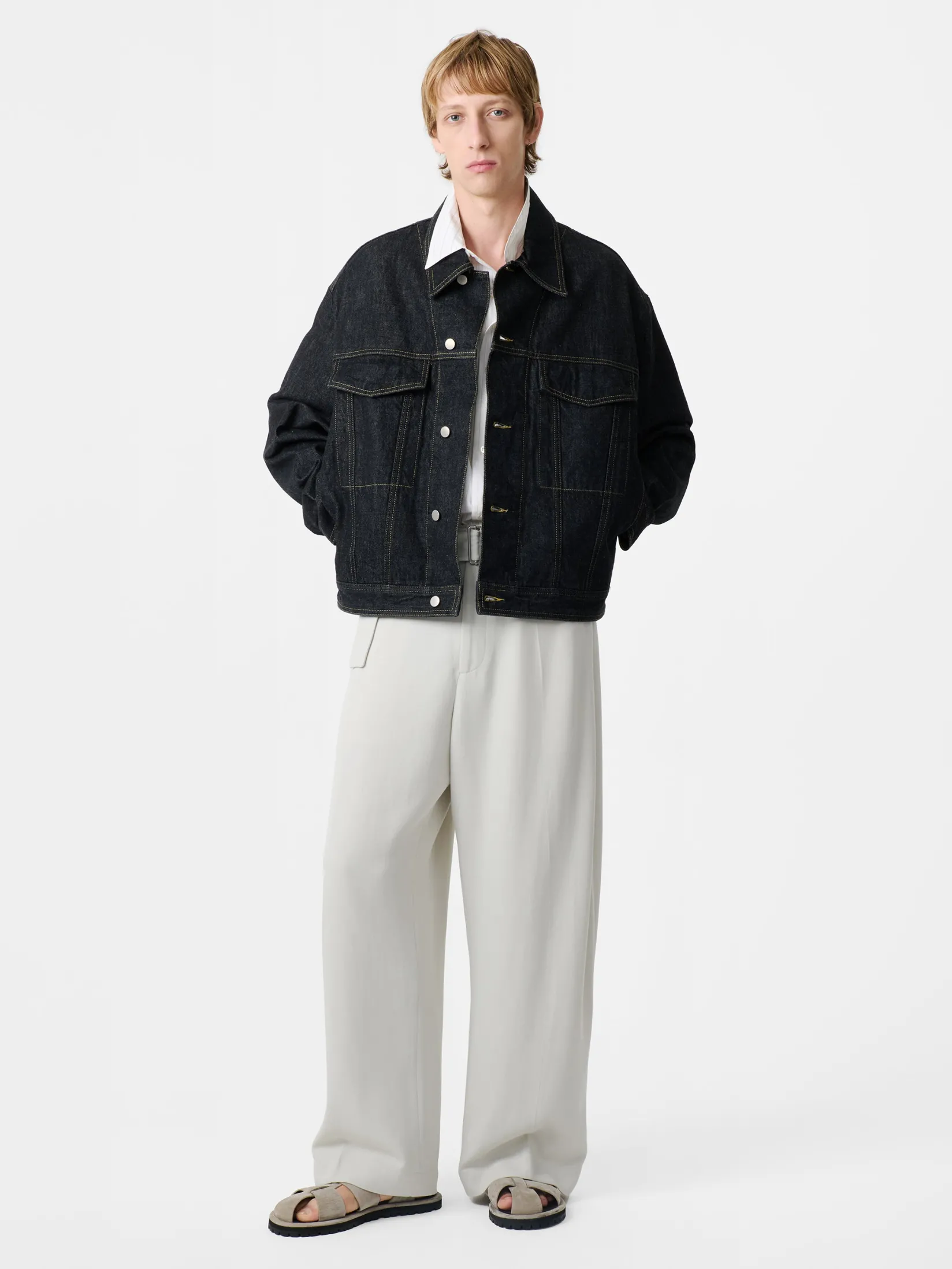 Online Studio Nicholson Stein Italian Denim Jacket Black