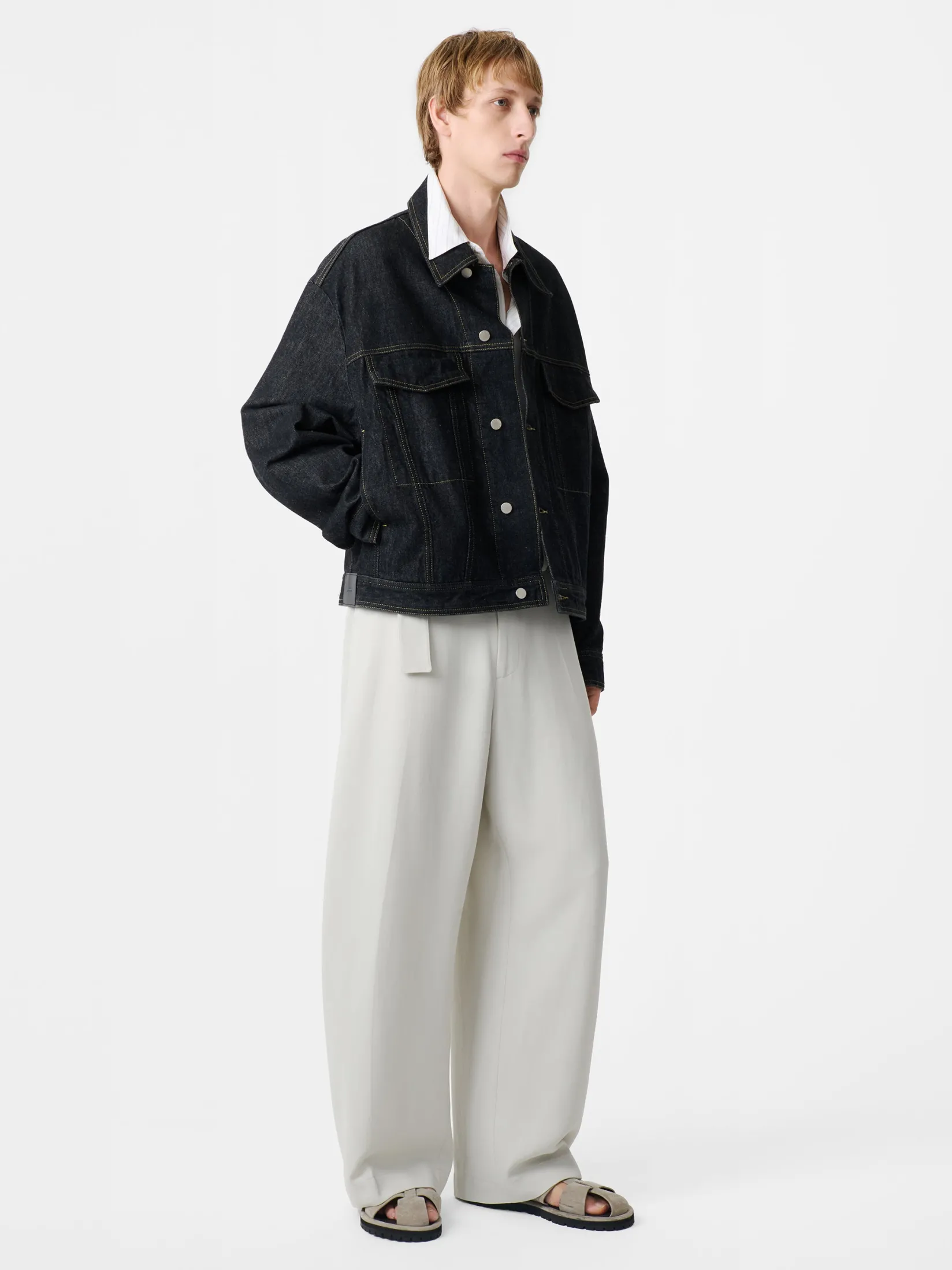 Online Studio Nicholson Stein Italian Denim Jacket Black