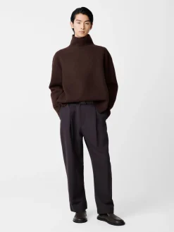 Online Studio Nicholson Tuck Pant Espresso Brown