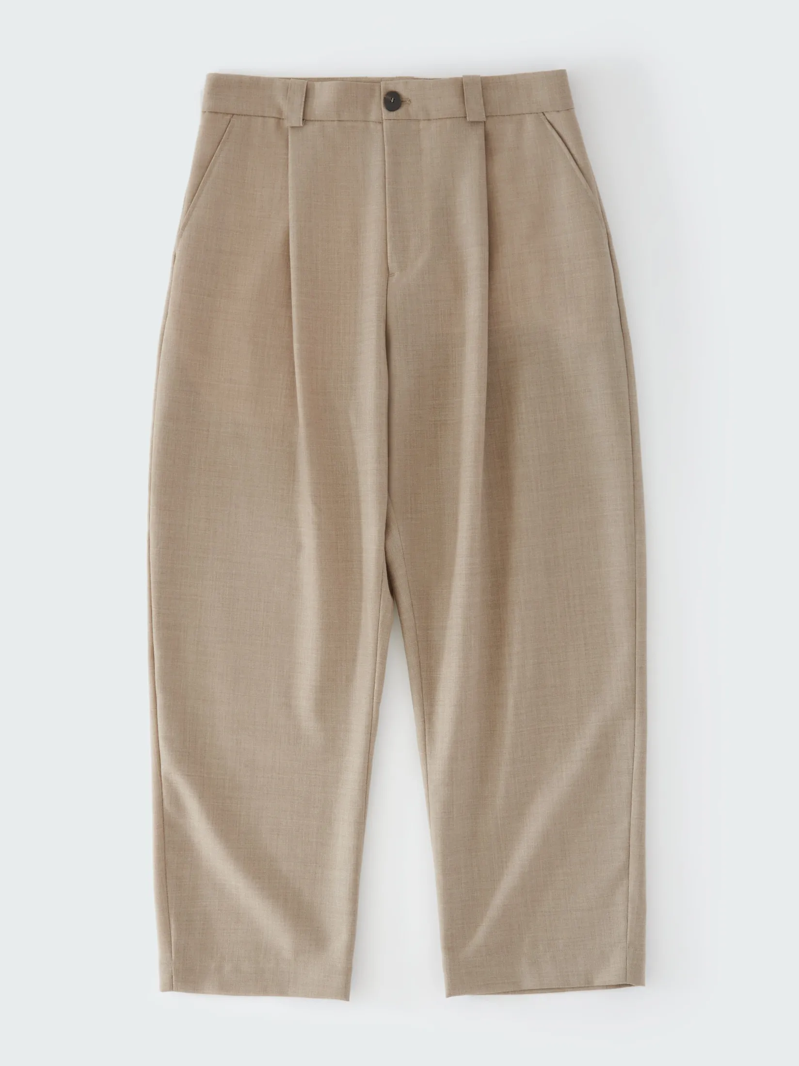 Outlet Studio Nicholson Tuck Tropical Wool Pant Straw Melange