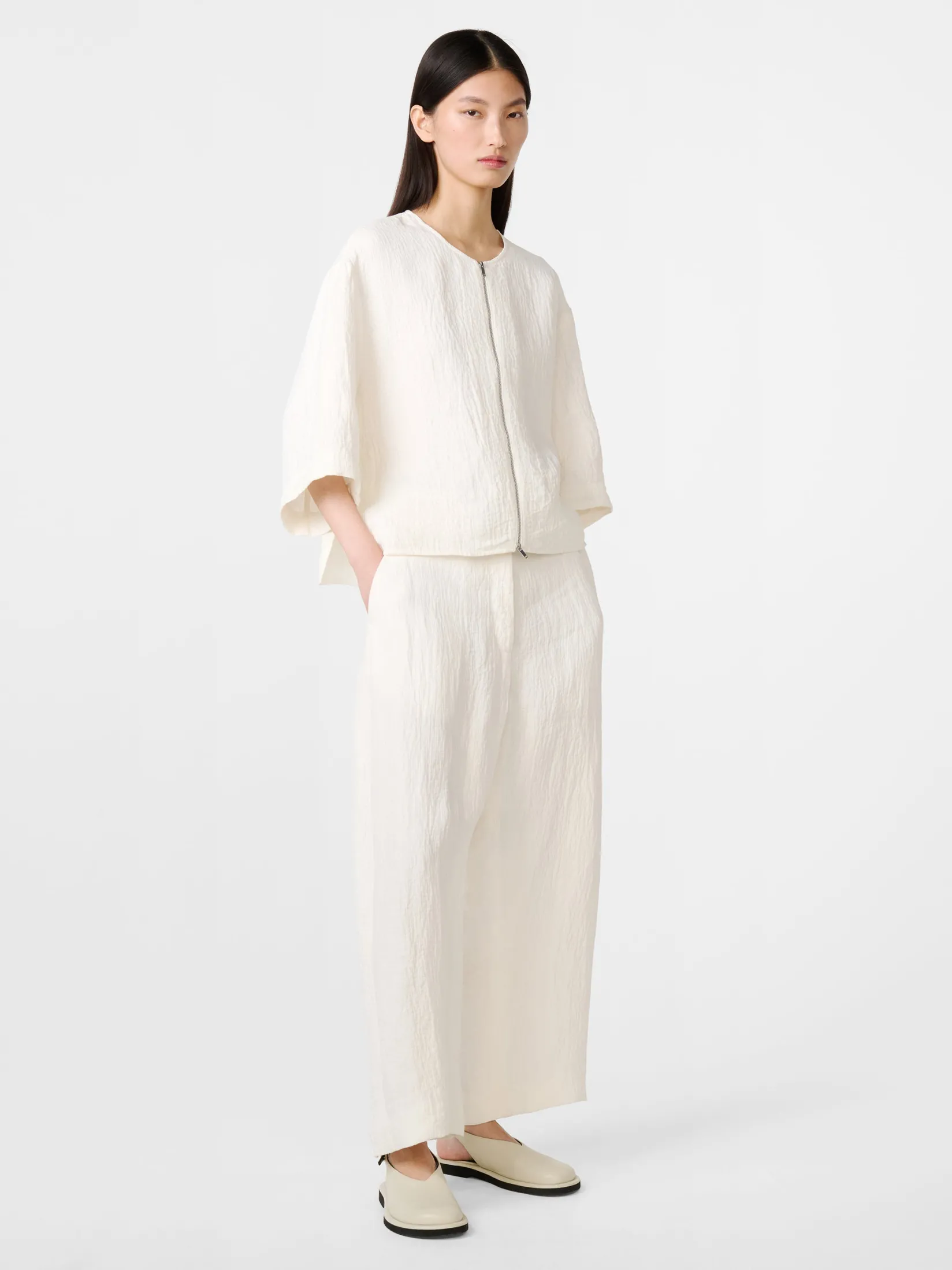 New Studio Nicholson Tuttle Linen Shirt Parchment