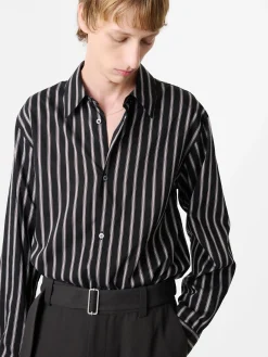 Sale Studio Nicholson View Shirt Darkest Navy Stripe