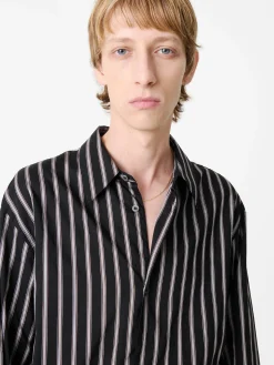 Sale Studio Nicholson View Shirt Darkest Navy Stripe