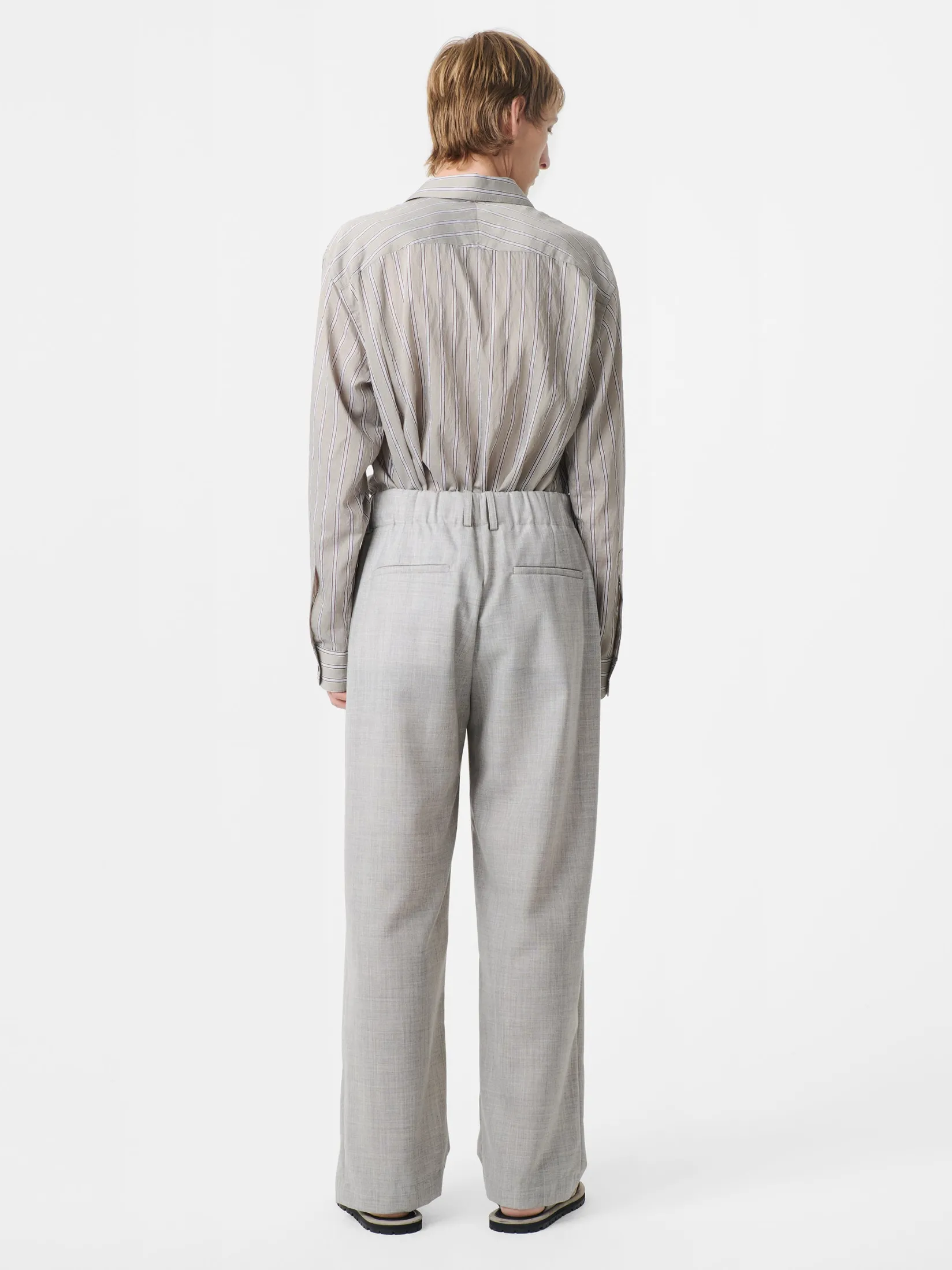 New Studio Nicholson View Shirt Putty Stripe