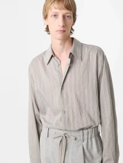 New Studio Nicholson View Shirt Putty Stripe