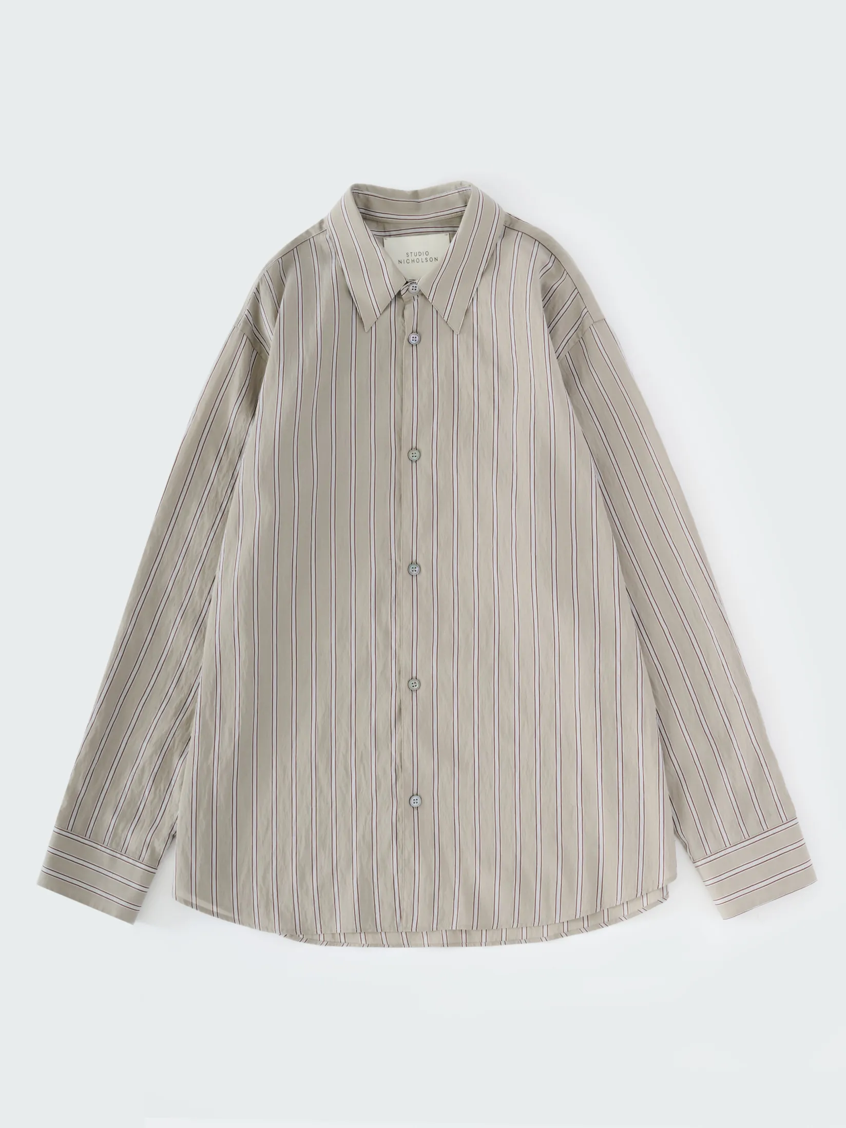 New Studio Nicholson View Shirt Putty Stripe