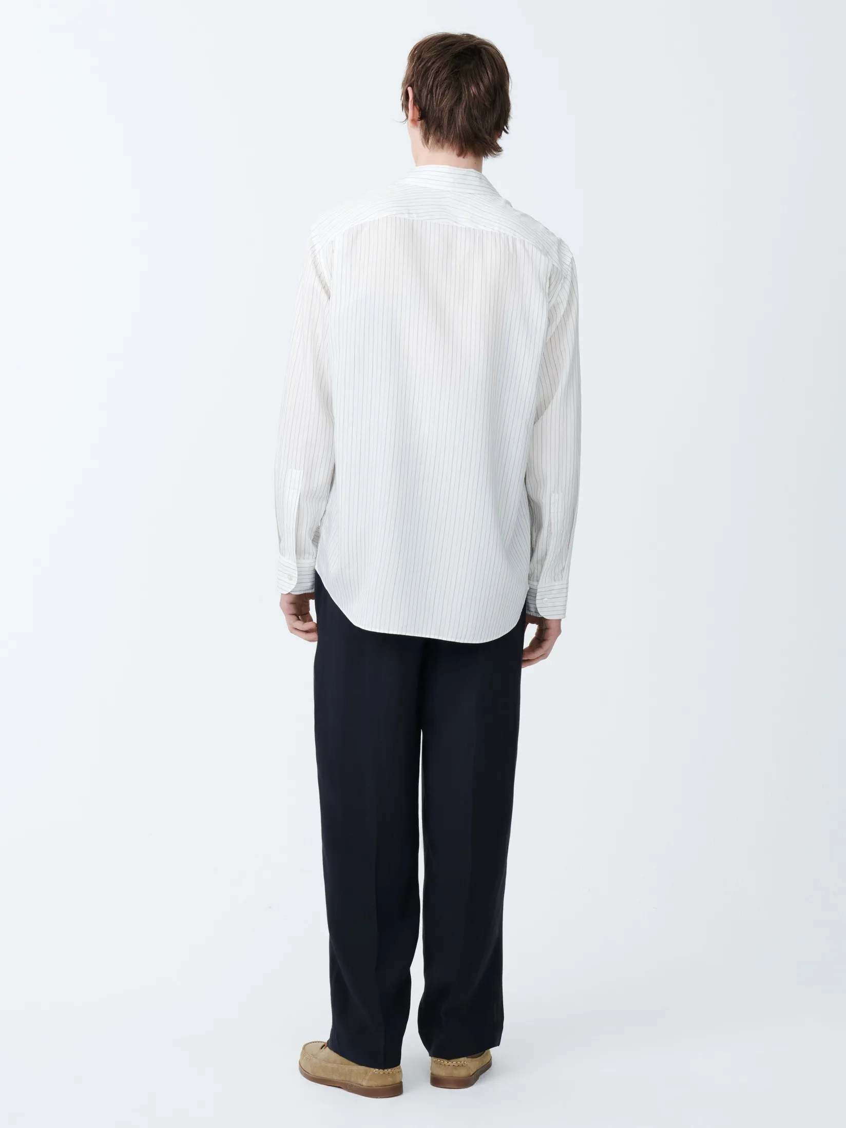 Outlet Studio Nicholson View Silk Shirt Ecru / Black Stripe