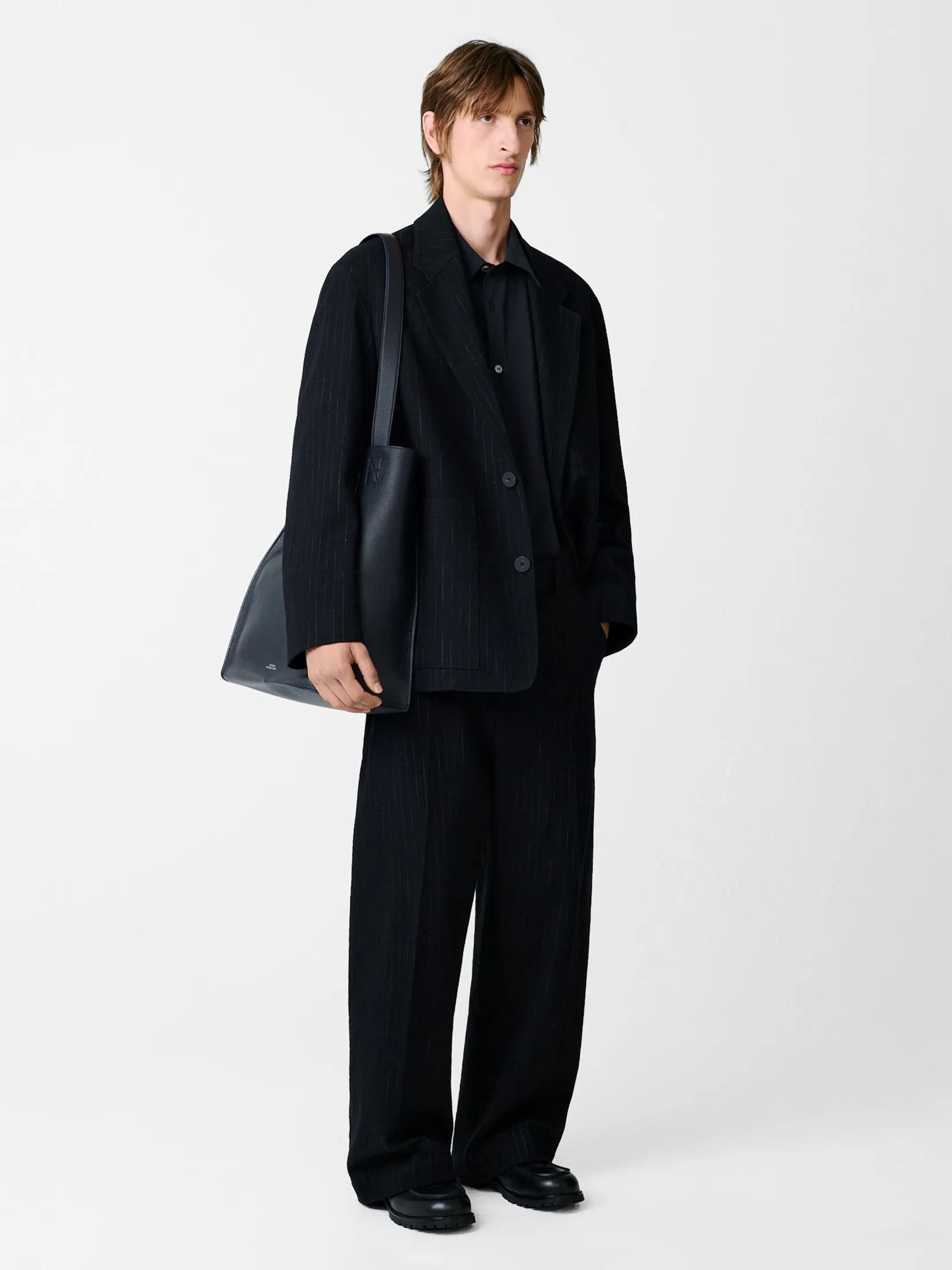 Discount Studio Nicholson Vital Stripe Pant Black