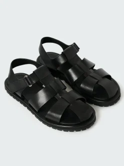 Best Studio Nicholson Women's Sandom Leather Sandal Black